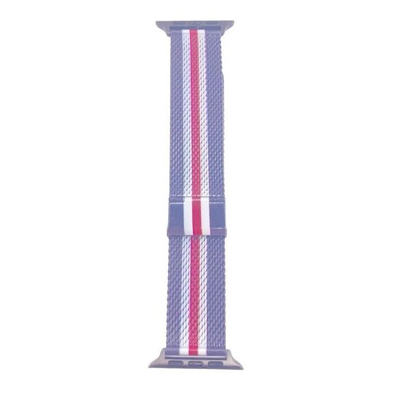 Red white blue metal mesh watch replacement band 42/44mm - Picture 1 of 8